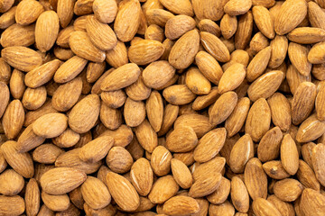 Roasted Almond Nuts. Organic healthy food. Close-up