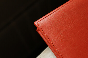 red notebook close up