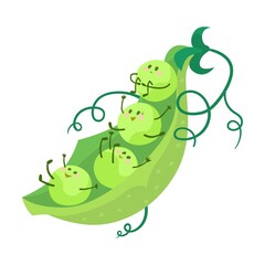Pea grains on the rides. Cute vegetables, fruits character cartoon illustration. Avocado and orange surfing and windsurfing on surf board, radish going down