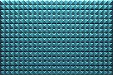 3D rendering of turquoise acoustic foam panel background