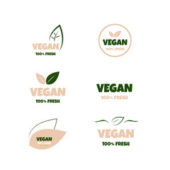 Eco, bio, organic and natural products sticker, label, badge and logo.
Ecology icon. Logo template with green leaves for organic and eco
friendly products. Vector illustration