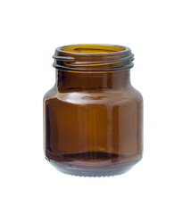 Brown Chicken Soup Extract Bottle on White Background.