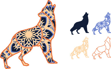 Design -mandala consists of 4 layers. Great for laser cutting machines.   Cut each layer and glue together with glue. . You can change the color and size of the design.
