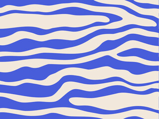 Abstract pattern texture with contrast spots. Creative distorted background. Decorative curved lines blue and white design. wavy liquid stripes. Vector illustration. Design element for prints, banners