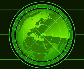 Green radar digital vector