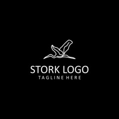 Stork logo icon design vector 