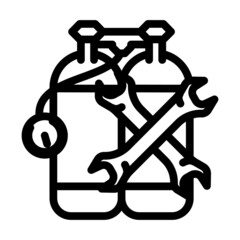 maintenance and repair of equipment line icon vector. maintenance and repair of equipment sign. isolated contour symbol black illustration