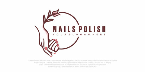 Beauty nail salon logo illustration