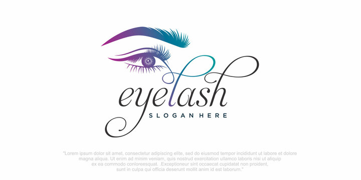 beauty eyelash logo design template