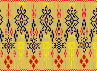 geometric ethnic vintage texture vector art design. textile fashion pattern line  ikat seamless pattern and batik fabric texture asian background wallpaper geometry indian. Ethnic abstract ikat art .