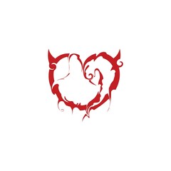 heart love logo beautiful design concept icon tamplate vector