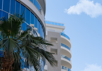 A block of modern European residential apartment buildings