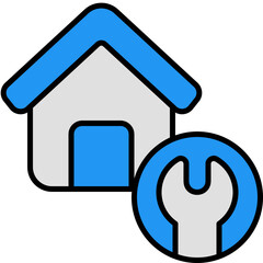 house repair outline color icon