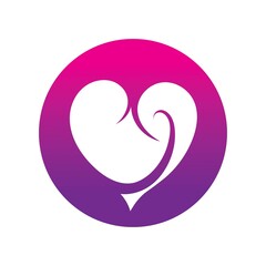 heart love logo beautiful design concept icon tamplate vector
