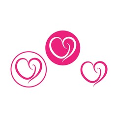 heart love logo beautiful design concept icon tamplate vector