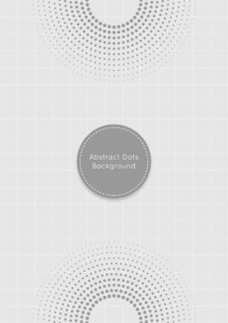 Abstract dots background, dot lines circle pattern at the top and bottom, also with square grid line