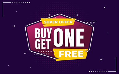 Buy one get one free sale banner special banner with text effect