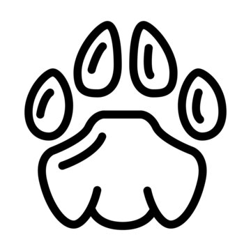 lion leg print line icon vector. lion leg print sign. isolated contour symbol black illustration