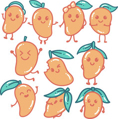 Mango Cartoon Sticker Pack