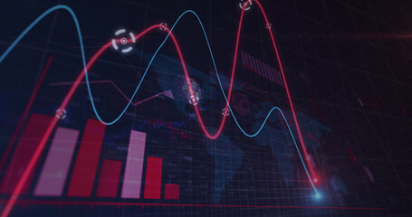 Image of virus cells floating over data processing