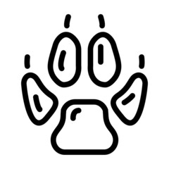 fox animal hoof print line icon vector. fox animal hoof print sign. isolated contour symbol black illustration