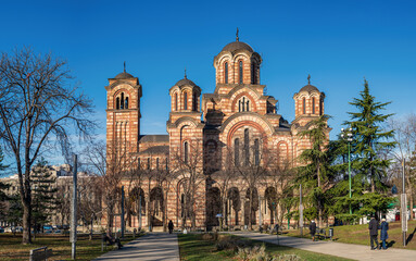 Fototapeta na wymiar St Marco Christian Orthodox Church Belgrade Serbia