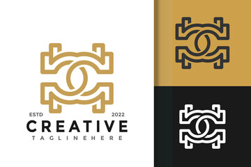 Golden Letter C Creative Logo Design Vector Template
