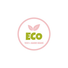 Eco, bio, organic and natural products sticker, label, badge and logo.
Ecology icon. Logo template with green leaves for organic and eco
friendly products. Vector illustration