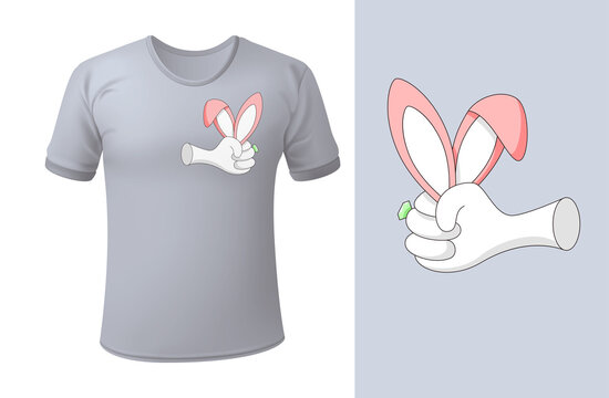 Vector rabbit ears in flat style . Editable illustration