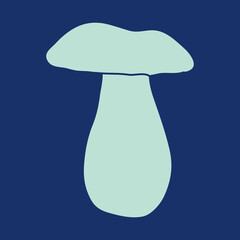 Mushroom silhouette. Food Pattern. Doodle mushroom. Hand drawn sketch.
