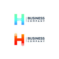 Fototapeta premium Abstract Letter H Logo design with Arrows Pointer shape for Logistics Delivery Express Company