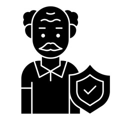 elderly glyph icon
