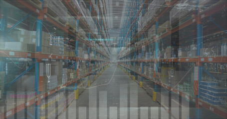 Image of data processing over warehouse