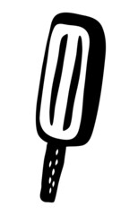 Ice lolly popsicle drawing hand painted with ink brush