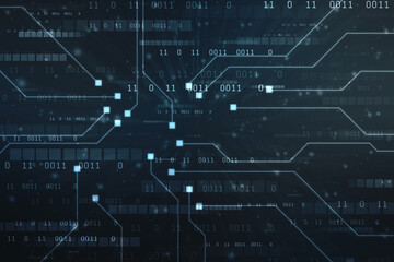 Abstract futuristic circuit board Illustration, Circuit board with various technology elements. Circuit board pattern for digital abstract technology background