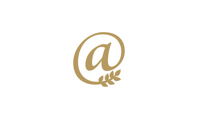 Letterform A with leaf, A leaf logo