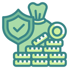 money blue line icon