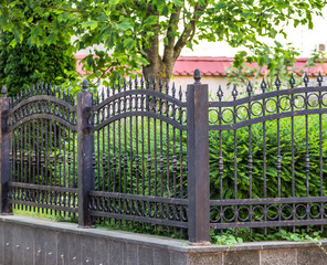 Black Wrought Fence. Iron fence 