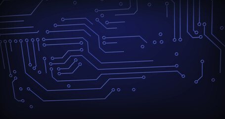 Image of computer circuit board on blue background