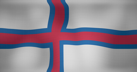 Image of national flag of faroe islands waving