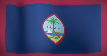 Fototapeta premium Image of national flag of guam waving