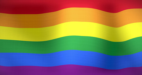 Image of lgbt flag with gay colours waving
