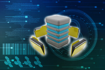 3d illustration of Data sharing concept