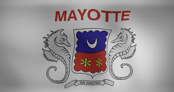 Image of national flag of mayotte waving