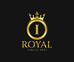 Luxurious Royal I Letter Logo Design. Letter I Logo Design Template.