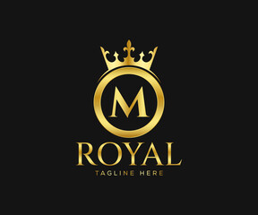 Luxurious Royal M Letter Logo Design. Letter M Logo Design Template.