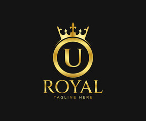 Luxurious Royal U Letter Logo Design. Letter U Logo Design Template.