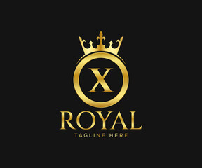 Luxurious Royal X Letter Logo Design. Letter X Logo Design Template.