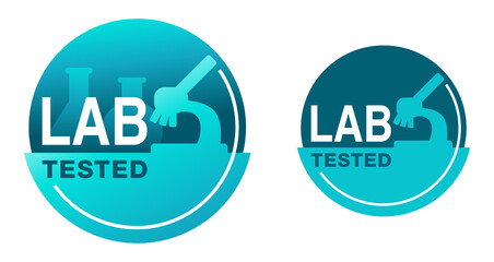 Lab tested icon with silhouettes of equipment