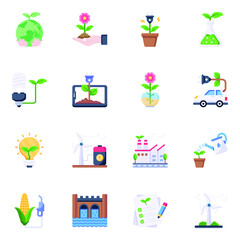 Pack of Eco Flat Icons